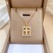 Square 【 】 Cross Light Luxury Charm Gorgeous Full Diamond Necklace Women's Versatile Clavicle Titanium Steel Chain 【 】_ipsvogv.com