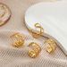 Women’s Jewelry Set Fashion Niche Design Cold Style Gold Retro Titanium Steel Hollow Single Row Multi Shape Open Adjustable Ring_ipsvogv.com