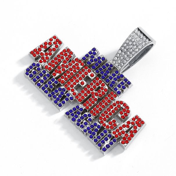 MakeAmerica CREAT AGAIN Alphabet Alloy Pendant Hip Hop Men's Necklace_ipsvogv.com