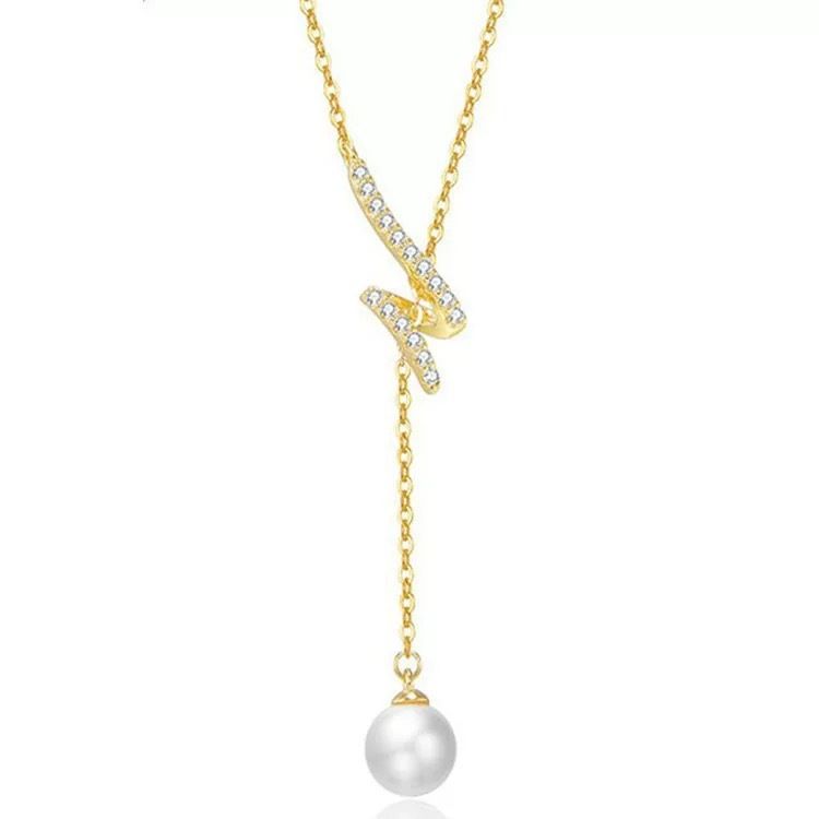 Fangxing Pearl Tassel Necklace For S Pure Silver Niche Design High-end Versatile Temperament Women's Collarbone Chain_ipsvogv.com
