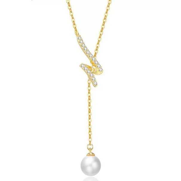 Fangxing Pearl Tassel Necklace For S Pure Silver Niche Design High-end Versatile Temperament Women's Collarbone Chain_ipsvogv.com