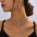 Green Jewelry Set - 2-Piece Necklace & Earrings For Women, Fashionable Hollow Design_ipsvogv.com