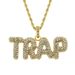 Hip Hop TRAP Music Style Personalized Diamond Set Letter Men's Necklace Accessories Pendant Jewelry_ipsvogv.com