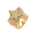 Men's Jewelry Hip Hop Five Pointed Star Three Dimensional Ring Micro Inlaid With Zircon Men's Trendy Ring Hip Hop Accessories_ipsvogv.com