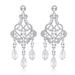 Handmade Bride Rhinestone Flower Bridal Earrings Accessories_ipsvogv.com