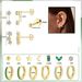 Women’s Jewelry Set Fashion Hot Sale Real Gold Brass Electroplating Fashion Inlaid Green Zircon Earrings Set_ipsvogv.com