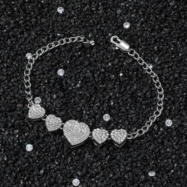 New Hip Hop Style Classic Personalized Peach Heart Splicing Bracelet_ipsvogv.com