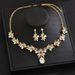 2025 Bride Necklace And Earring Set Crystal Wedding Dress Banquet Gown Accessories Matching_ipsvogv.com