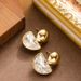 Korean Version Fashionable, Exquisite, Simple, Diamond Studded, Geometric Semi-circular Pendant For Women, Versatile,_ipsvogv.com