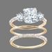 Sanjie Hot Selling Jewelry Gold Square Zircon With White Diamond 3-Piece Fashion Ring Set_ipsvogv.com