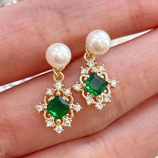 Cao Shi's French court style with pearl patterned temperament, diamond shaped , royal noble accessories, female_ipsvogv.com