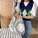 Light Retro Cashew Flower Diagonal Cross Shoulder Bag Ethnic Style Leisure Shopping Bag Fashionable Canvas Bag For Women_ipsvogv.com