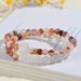 Natural Red Gum Flower White Agate Lion Awakening Double New Chinese Style Fulu Women's Multi Loop Bracelet_ipsvogv.com