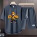 Men's Clothing 2024 Waffle Casual Summer Suit Men's Loose Teen Short sleeved T shirt Shorts Handsome Two piece Suit_ipsvogv.com