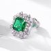 S925 Silver Ice Flower Cut High Carbon Diamond Earrings Female Emerald Earrings Fashion_ipsvogv.com