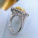 Luxurious Heavy Craft Design Sense Carat Large Pigeon Egg Ring With Full Inlay Synthetic Asscher Yellow Diamond Gemstone_ipsvogv.com