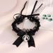 Mishlan Bowknot Lace Bell Necklace Choker Neck Accessory Neckband Cosplay Maid Collar 889_ipsvogv.com