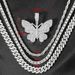 Elegant Necklace With 9mm Cuban Chain Butterfly Pendant Choker Hip Hop Jewelry_ipsvogv.com