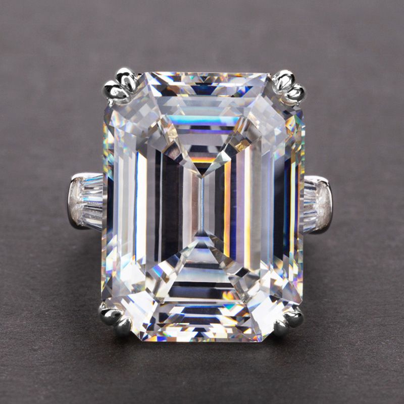 Cao Shi Accessories Large Rectangle Zircon Luxury Women's Wedding Engagement Ring_ipsvogv.com