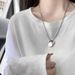 Necklace INS Cool Style Personalized Simple Trend Titanium Steel Hip Hop Pendant Round Label Ring Sweater Chain_ipsvogv.com