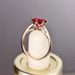Princess Style Rose Gold Garnet Red Stone Ring Sweet Round Candy Six Claws Fashionable Simple Luxury Female Ring_ipsvogv.com