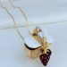 Fashion Sweet Flower Basket Strawberry Pendant Necklace Countryside Style Unique bowknot Womens Metal sailormoon Long_ipsvogv.com
