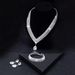 Light Luxury Style Women's Water Drop Pendant Zircon Necklace Earrings Bracelet Bridal Wedding Accessories_ipsvogv.com