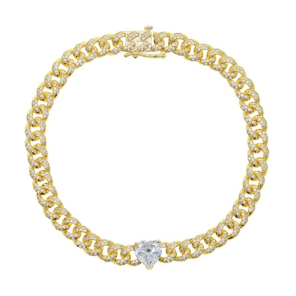 Women's Jewelry Hip Hop New Heart Shaped Cuban Chain Anklet With Diamonds And Full Diamond Ladies Chain Foot Jewelry_ipsvogv.com