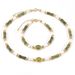 Bamboo Peridot Shell Round Beads Natural Stone Bracelet Necklace Set Female Adjustable_ipsvogv.com