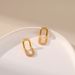 Metal U shaped earrings stitching design personality earrings inlaid with zircon temperament paper clip copper plated with K real gold_ipsvogv.com