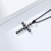 Neutral genderless light luxury style diamond studded titanium steel cross necklace for men and women with personalized diamond square diamond cross_ipsvogv.com