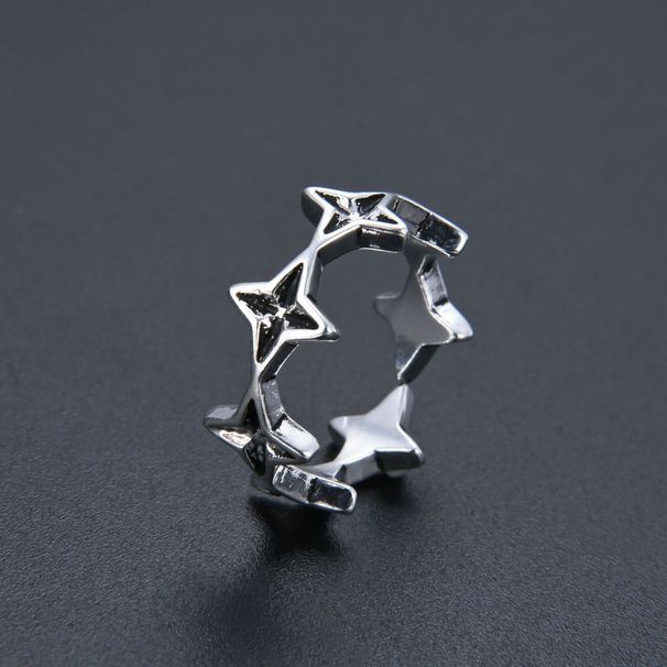 Unisex Jewelry Fashion Jewelry Retro Old Irregular Star Open Ring Ins Female Disco Hip Hop Fashion Trend Ring_ipsvogv.com