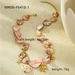 Niche Fashion Versatile Beach Style Stainless Necklace Pink Shell Coral Titanium Steel Lock Chain Women's Jewelry_ipsvogv.com