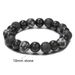 Hot Selling Volcanic Stone Snowflake Stone Bead Bracelet Men's Retro 12/10/8mm Elastic Bead Couple Bracelet_ipsvogv.com