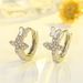 Korean Butterfly Diamond Earrings For Women Fashion Creative Inlaid Zircon Animal Ear Cuffs Silver Studs_ipsvogv.com
