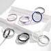 Titanium steel buckle ceramic double ring double circle ring simple cross two color temperament couple hand jewelry pinky ring_ipsvogv.com