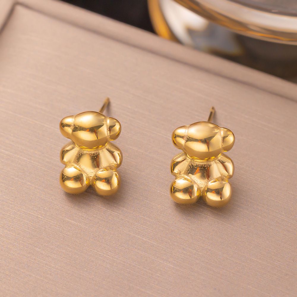 Fashionable Versatile Stainless Steel Bear Necklace, Light Luxury And High-end Women's Jewelry Pendant For Couples_ipsvogv.com