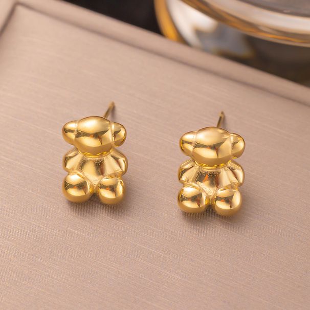 Fashionable Versatile Stainless Steel Bear Necklace, Light Luxury And High-end Women's Jewelry Pendant For Couples_ipsvogv.com