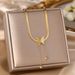 Titanium Plated Steel Tassel Necklace, Women's Genuine Gold Frosted Butterfly Pendant, Fashionable Blade Chain_ipsvogv.com