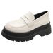 Women's Loafers spring and autumn new thick soled thick heeled loafers French JK single shoes_ipsvogv.com