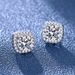 Women's Jewelry Silver Plated Zircon Earrings Square Round Earrings Fashionable And Simple Temperament Ming Style Square Earrings_ipsvogv.com
