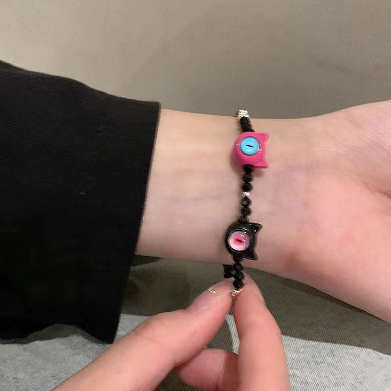 Dopamine Black Powder Monster Bracelet With Light Luxury, High Grade, And Niche Design, Simple Handstring, Cold Style,_ipsvogv.com