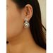 French Light Luxury Gold-Plated Copper Ins Style Geometric Cube Earrings Simple Fashion Studs Ear Jewelry_ipsvogv.com