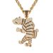 Unisex New Exaggerated And Fierce Tiger Pendant 3D Full Diamond Zircon Agate Eye Hip Hop Pendant With Chain_ipsvogv.com