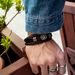 Men's Jewelry Fashion Trend Hand Jewelry Fashion Versatile Multi Layer Braided Leather Bracelet Six Pointed Star Titanium Steel Leather Bracelet_ipsvogv.com
