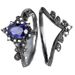 Sanjie Luxury Engagement Wedding Couple Pair Fashion Blue Zircon Set Ring_ipsvogv.com