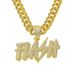 Hip hop full diamond new letter pendant pendant, trendy personality street dance versatile Cuban chain necklace_ipsvogv.com