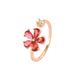 Women’s Jewelry Set Fashion Version Of Small Fresh Sweet Flower Ring Niche Inlaid Zircon Plain Ring Open Adjustable Index Finger Ring_ipsvogv.com