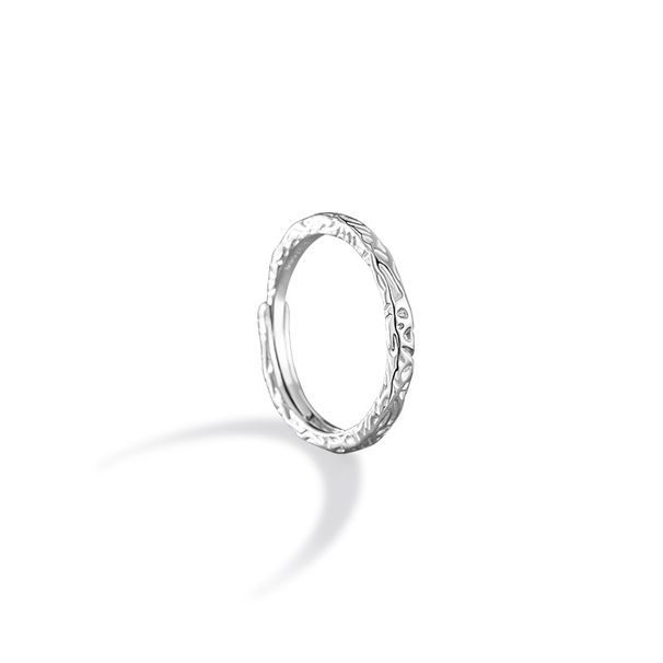 Candy Paper, Foot Silver 999 Couple Ring, Niche Design, Light Luxury, Irregular, Plain Circle, Ins Style, Starry Sky,_ipsvogv.com
