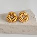 Fashionable Niche INS Titanium Steel Vintage Bread Bouquet Triangle Earrings_ipsvogv.com